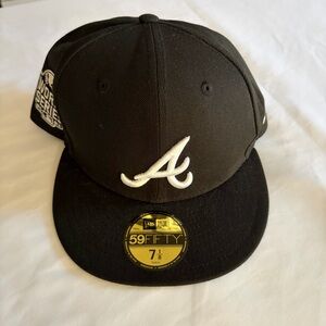 Atlanta Braves New Era 59FIFTY Hat | Black/White World Series Patch